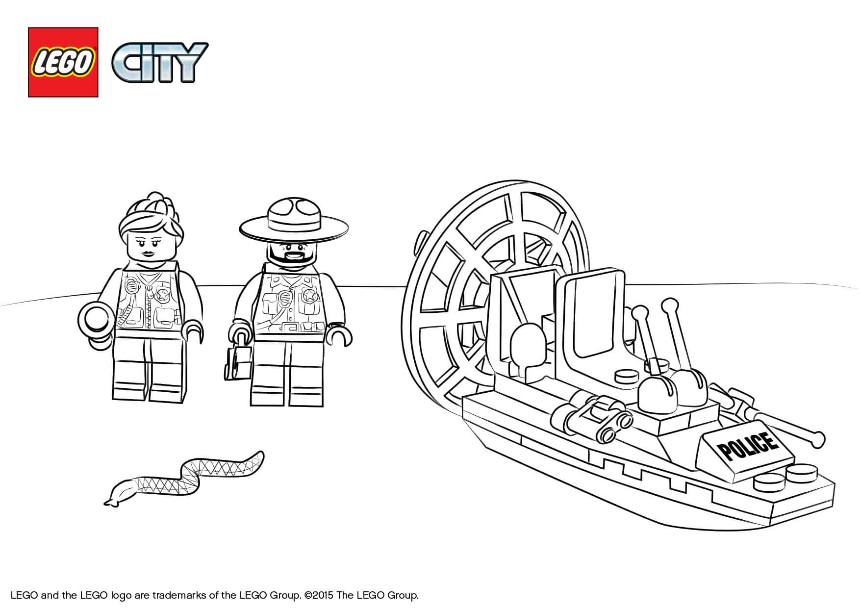 Coloriage Lego City Swamp Police Starter Set - Lego city à imprimer