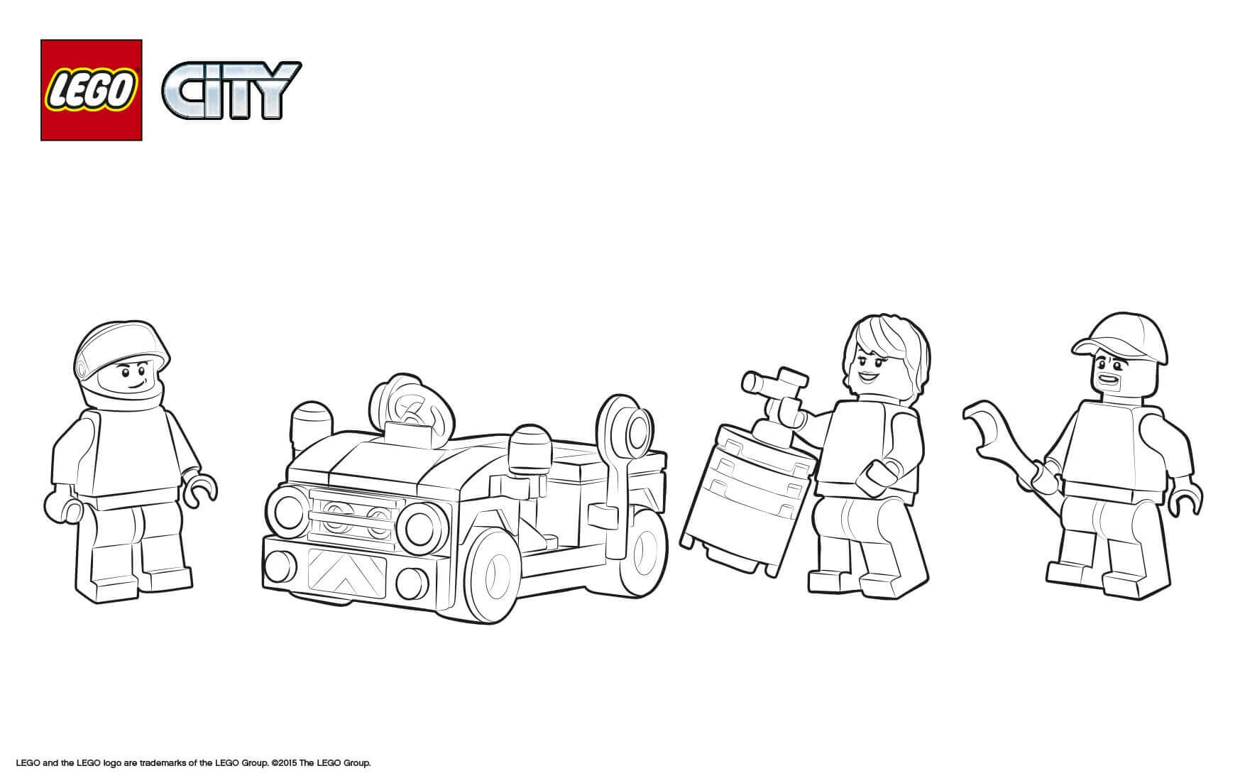 Coloriage Lego City Training Jet Transporter - Lego city à imprimer