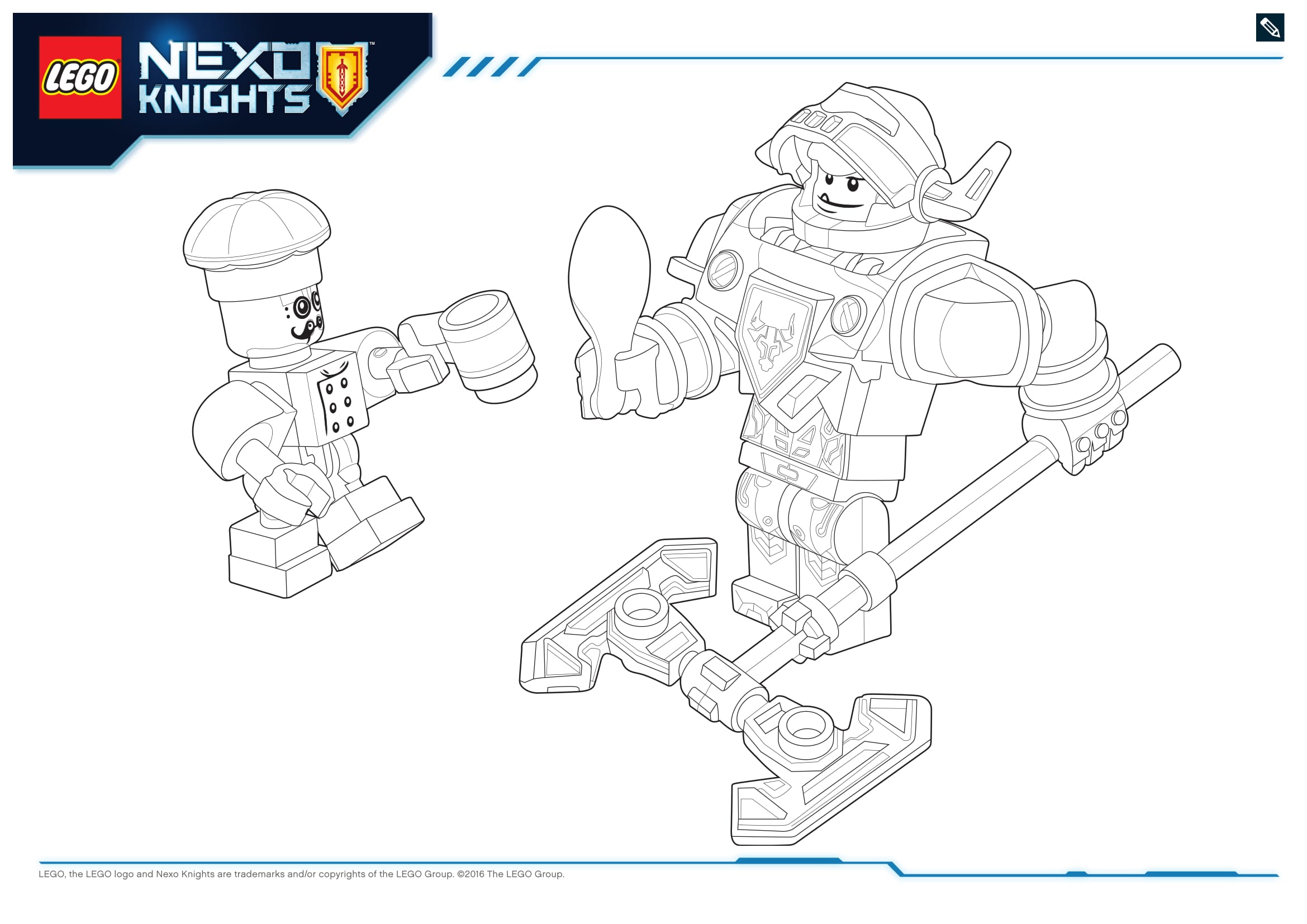 Coloriage Créature Nexo Knights mécanique et robotique - Lego à imprimer