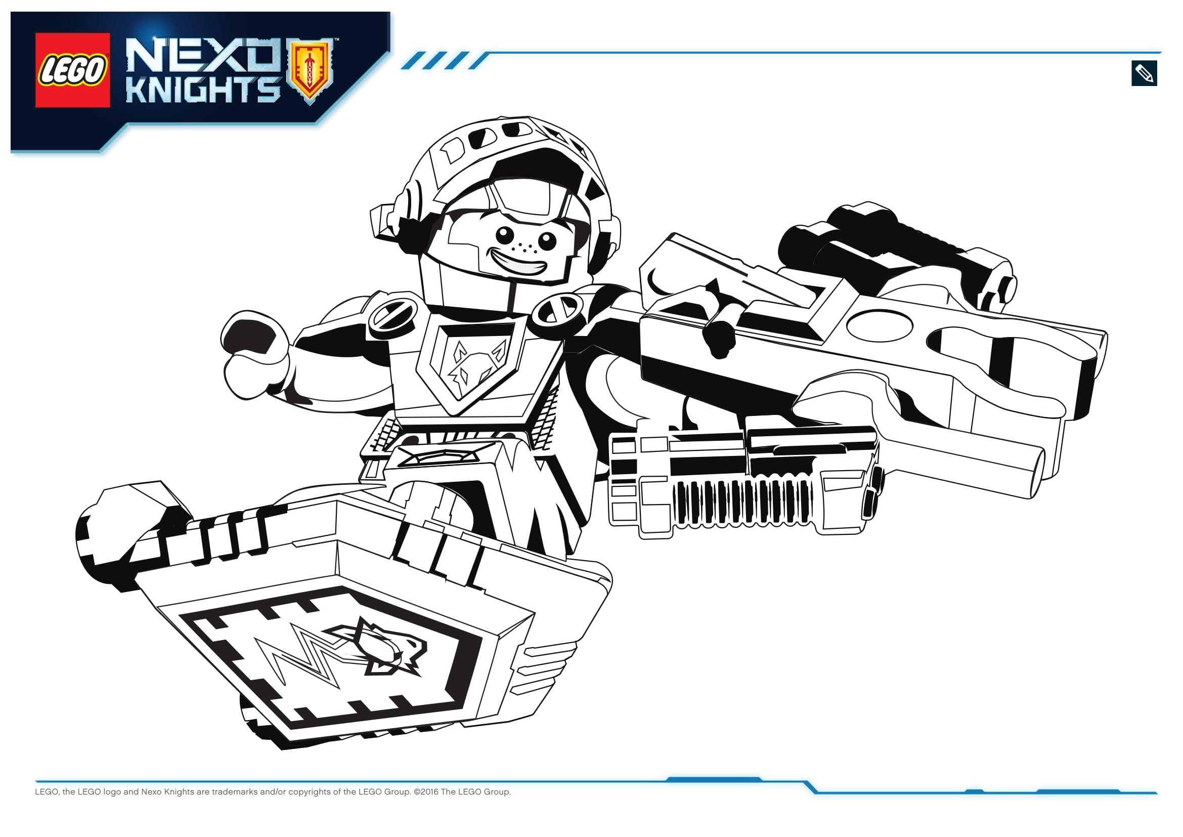 Coloriage Aaron Nexo Knights en armure Lego - Lego à imprimer