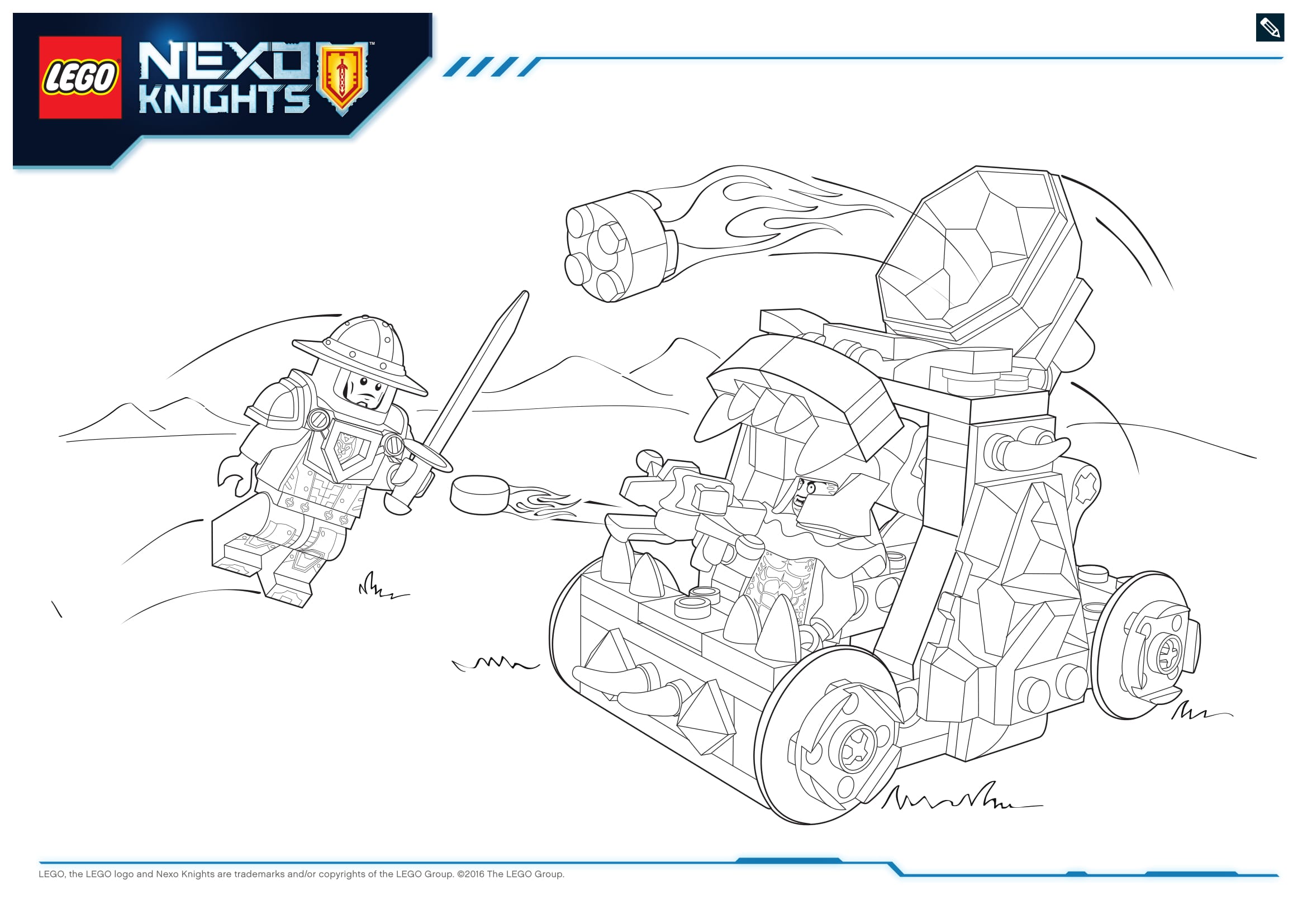 Coloriage Repaire Magma Lego Nexo Knights du Seigneur - Lego à imprimer