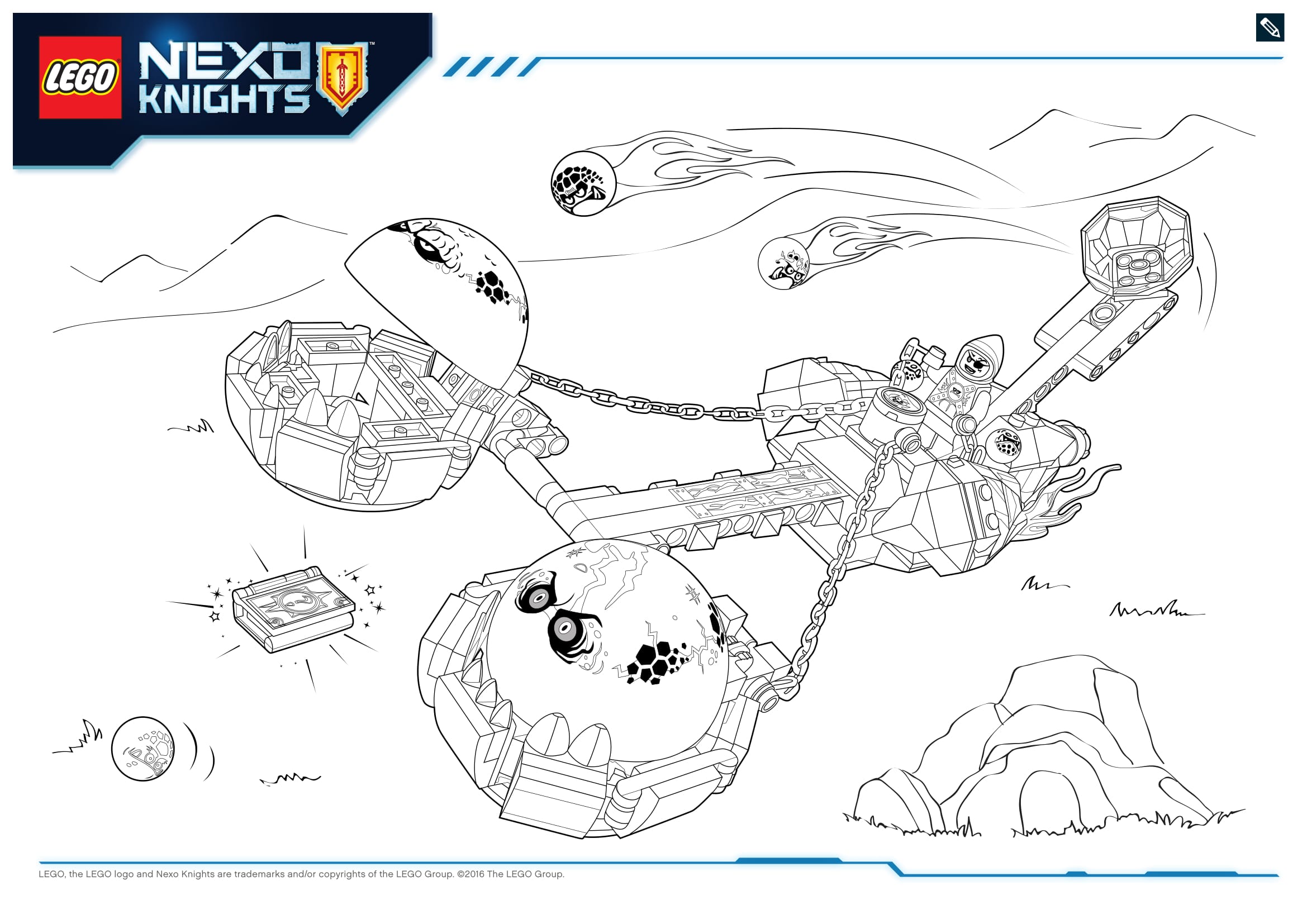 Coloriage Château Infernal Lego Nexo Knights Jestro - Lego à imprimer
