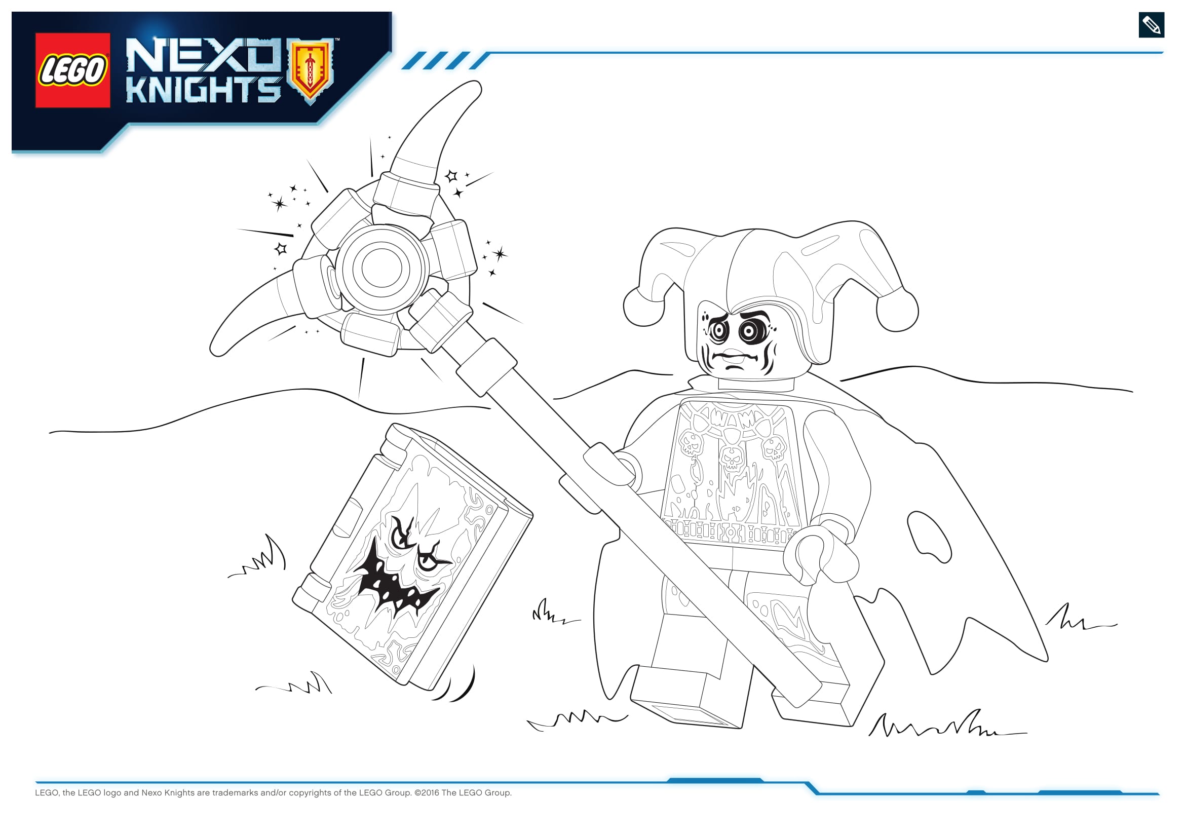 Coloriage Château de Lave Lego Nexo Knights Jestro - Lego à imprimer