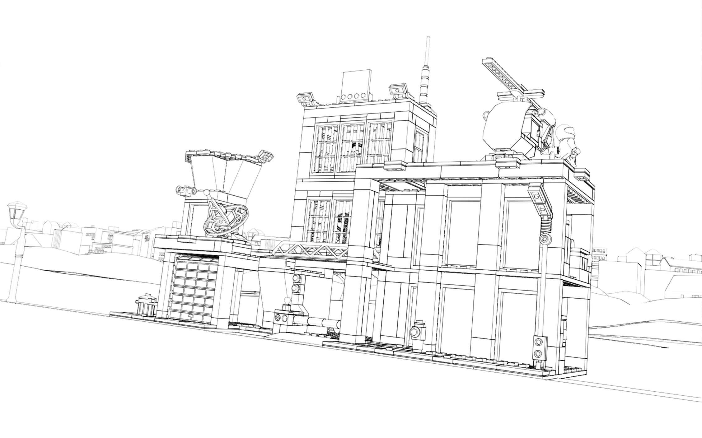 Coloriage Lego Police Station - Lego city à imprimer