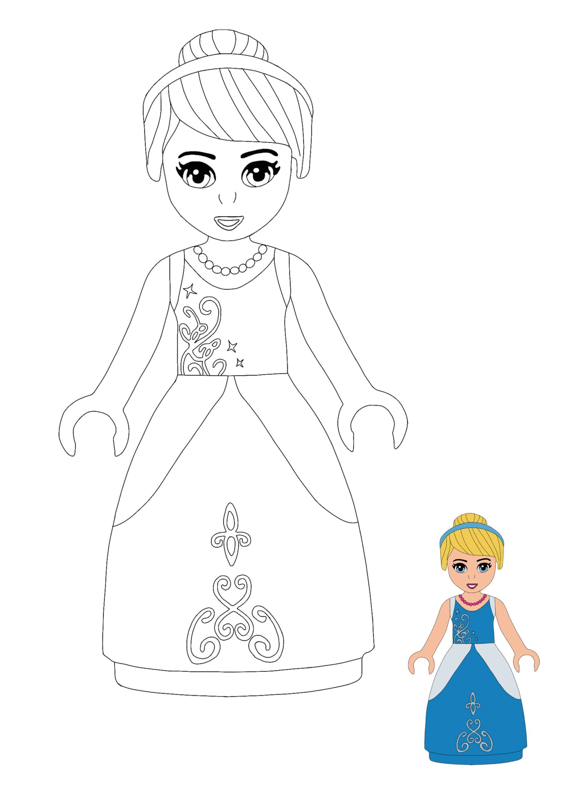 Coloriage Lego Princesse Cinderella - Princesse à imprimer