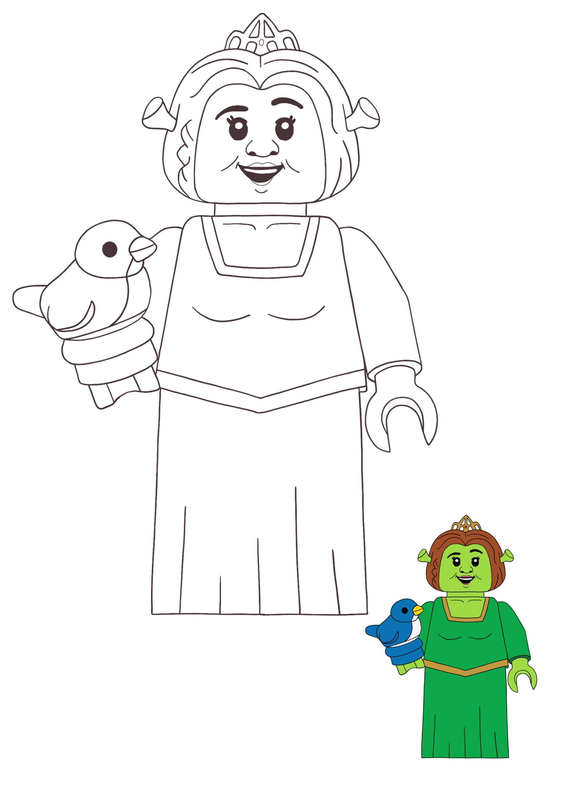 Coloriage Lego Princesse Fiona - Princesse à imprimer