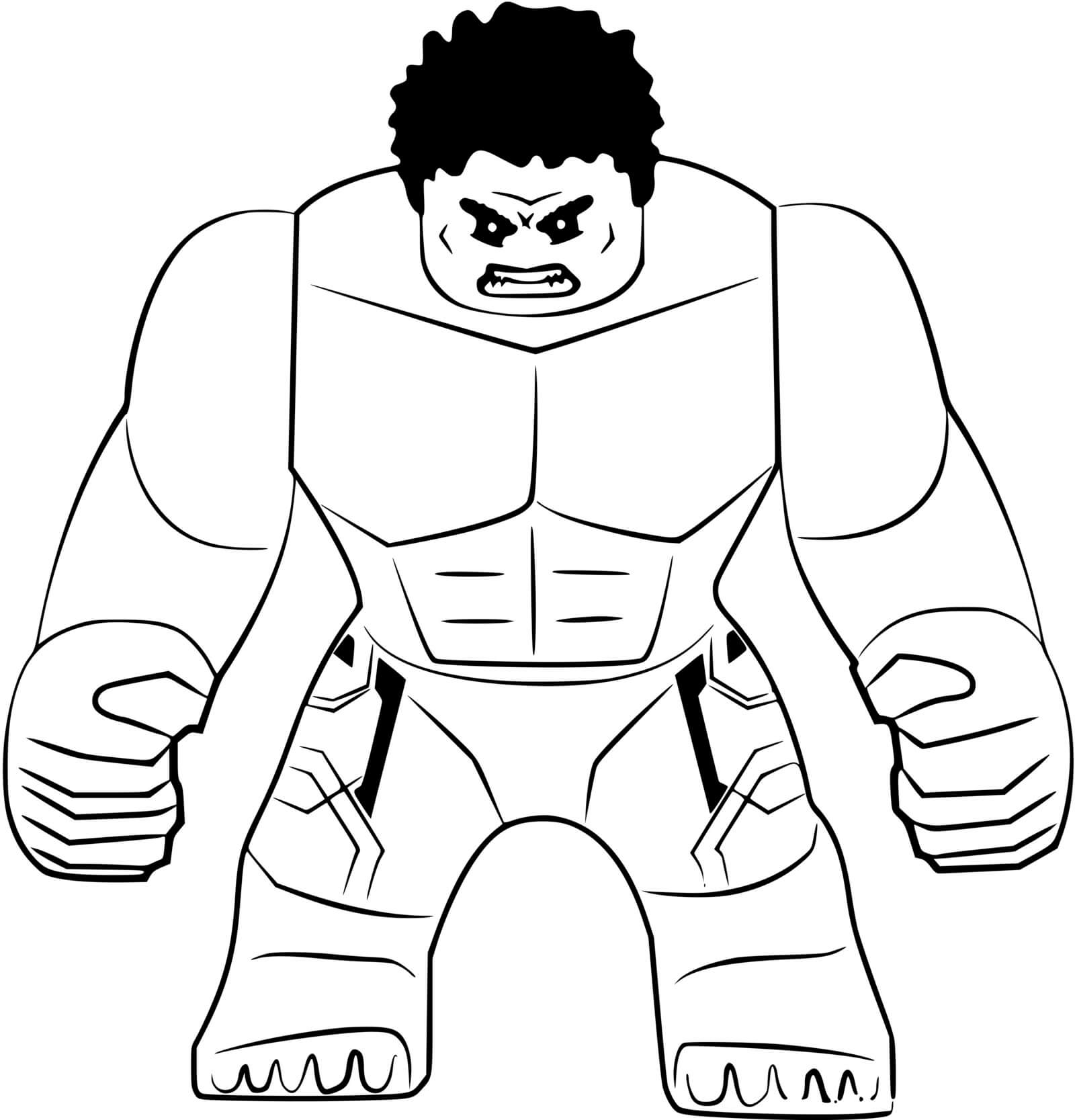 Coloriage Hulk Lego Super-Héros - Hulk à imprimer