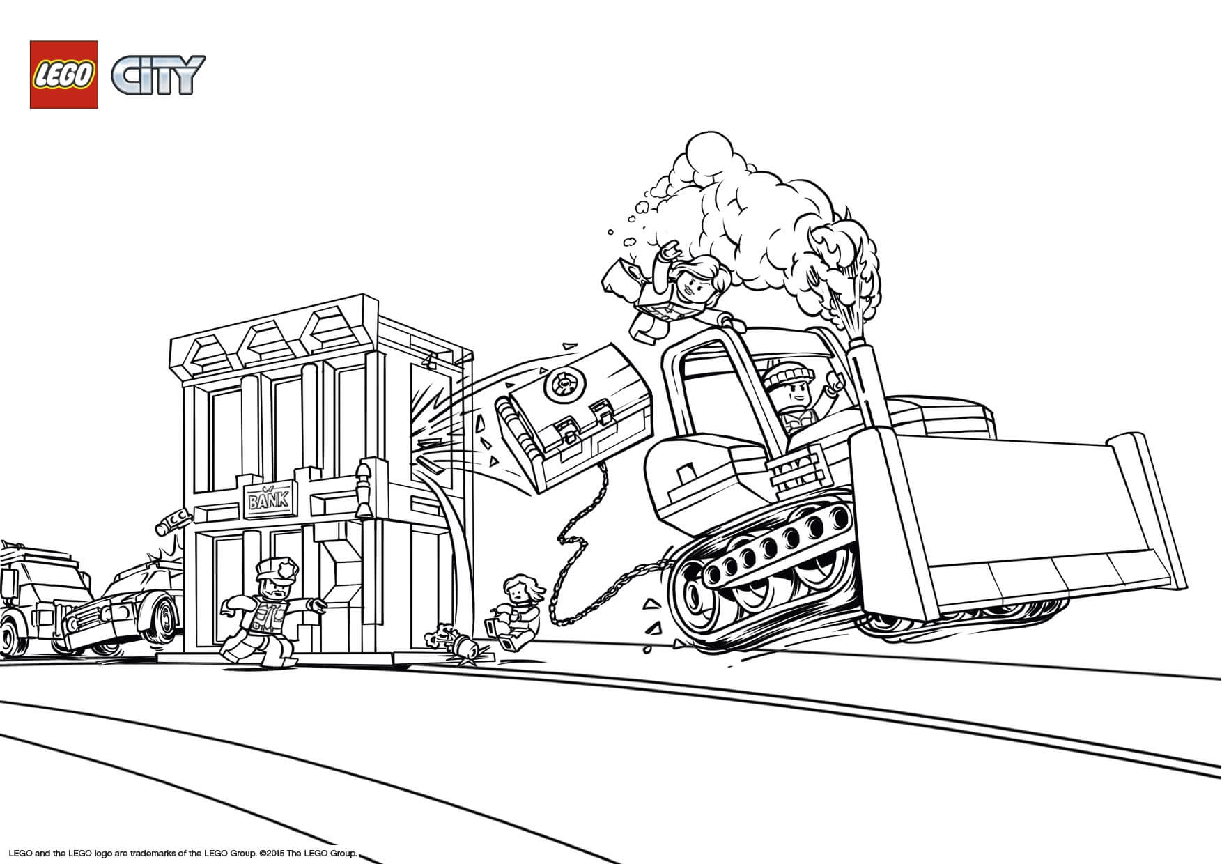 Coloriage Lego City attrape les criminels - Lego city à imprimer