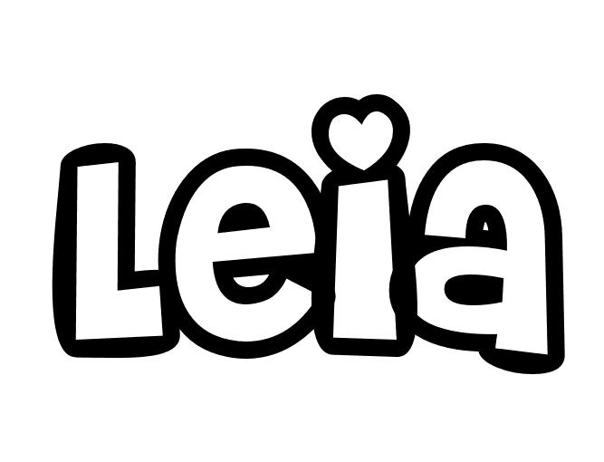 Coloriage Leia - Prénom à imprimer