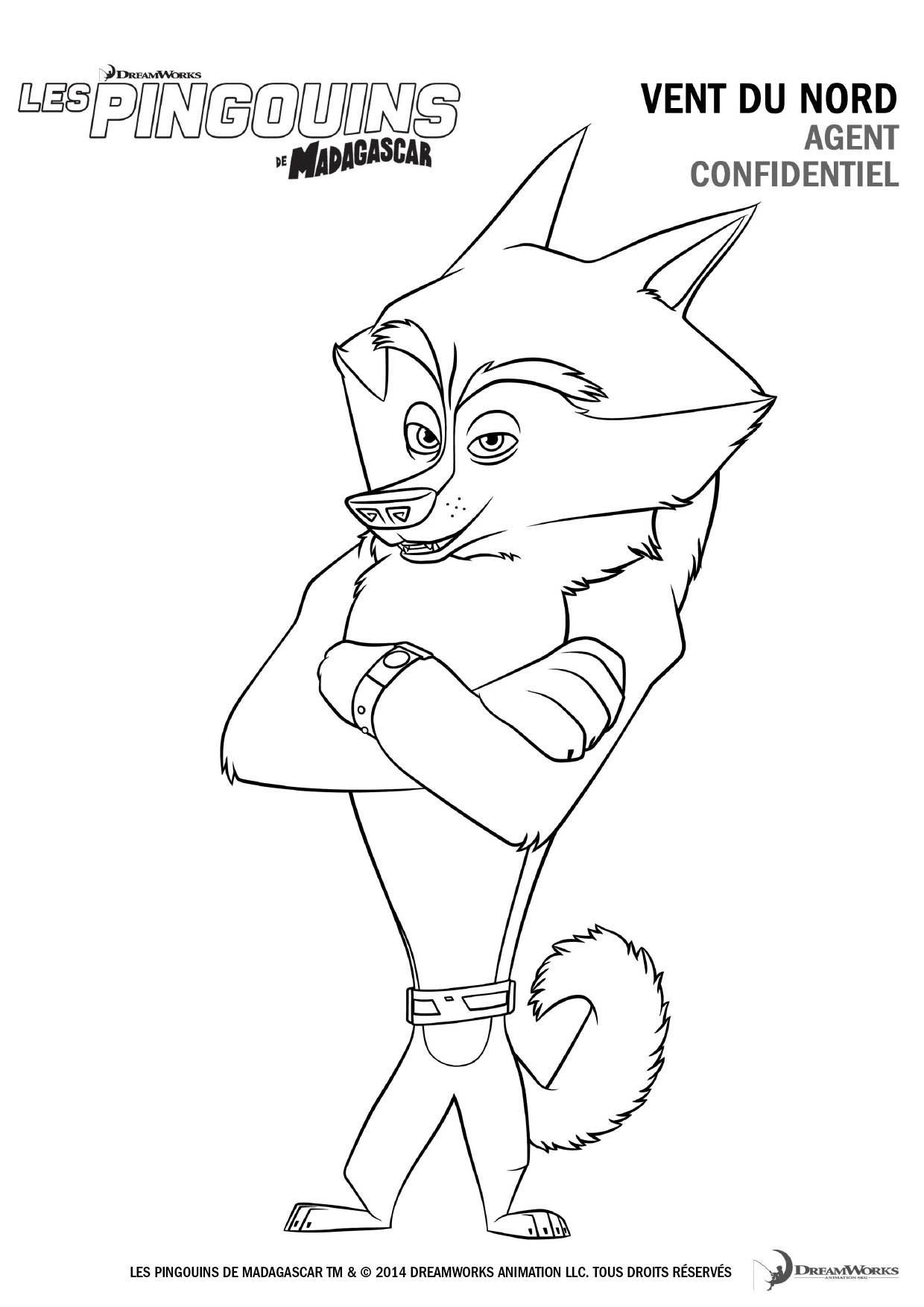 Coloriage Les Pingouins De Madagascar Agent Confidentiel - Gulli à imprimer