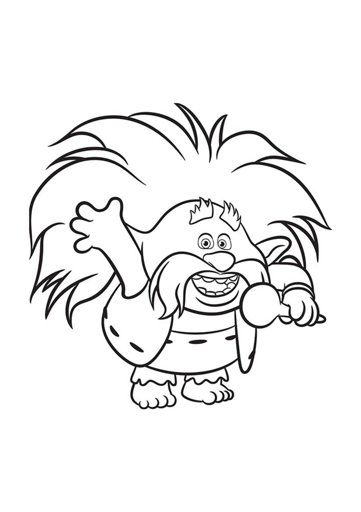 Coloriage Les Trolls Roi Papy - Gulli à imprimer