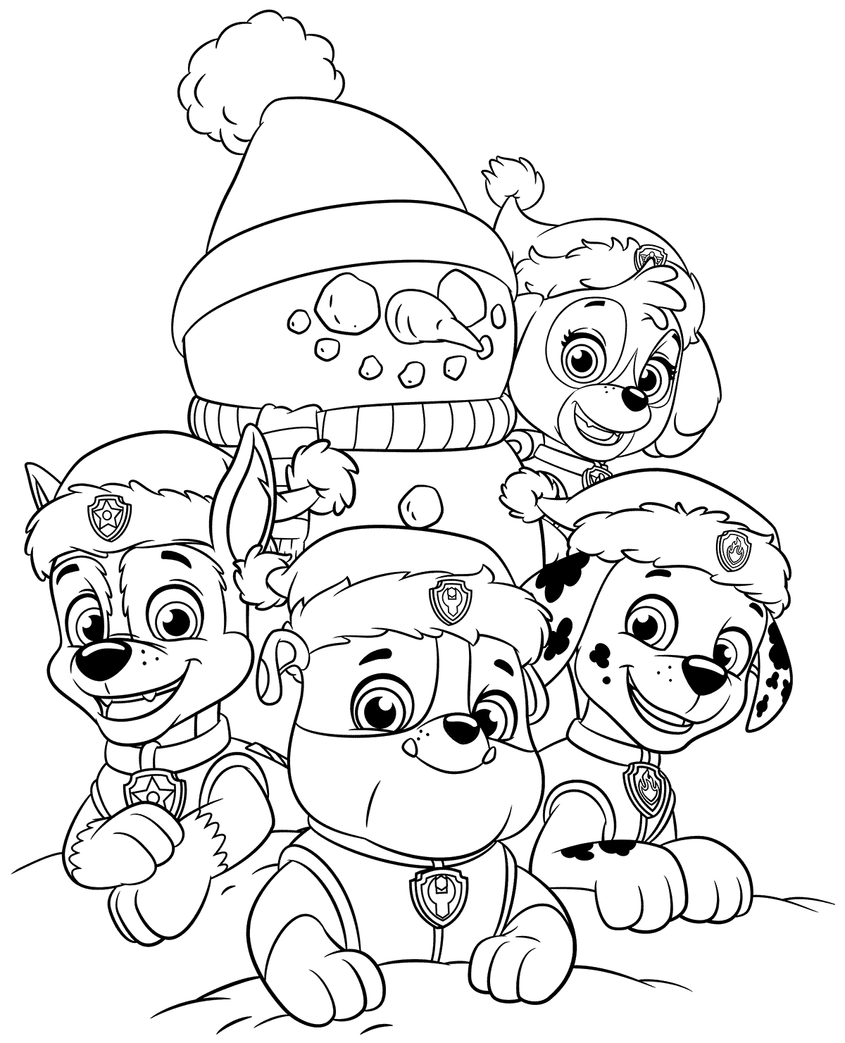 Coloriage Pat patrouille Noël - Pat patrouille noel à imprimer