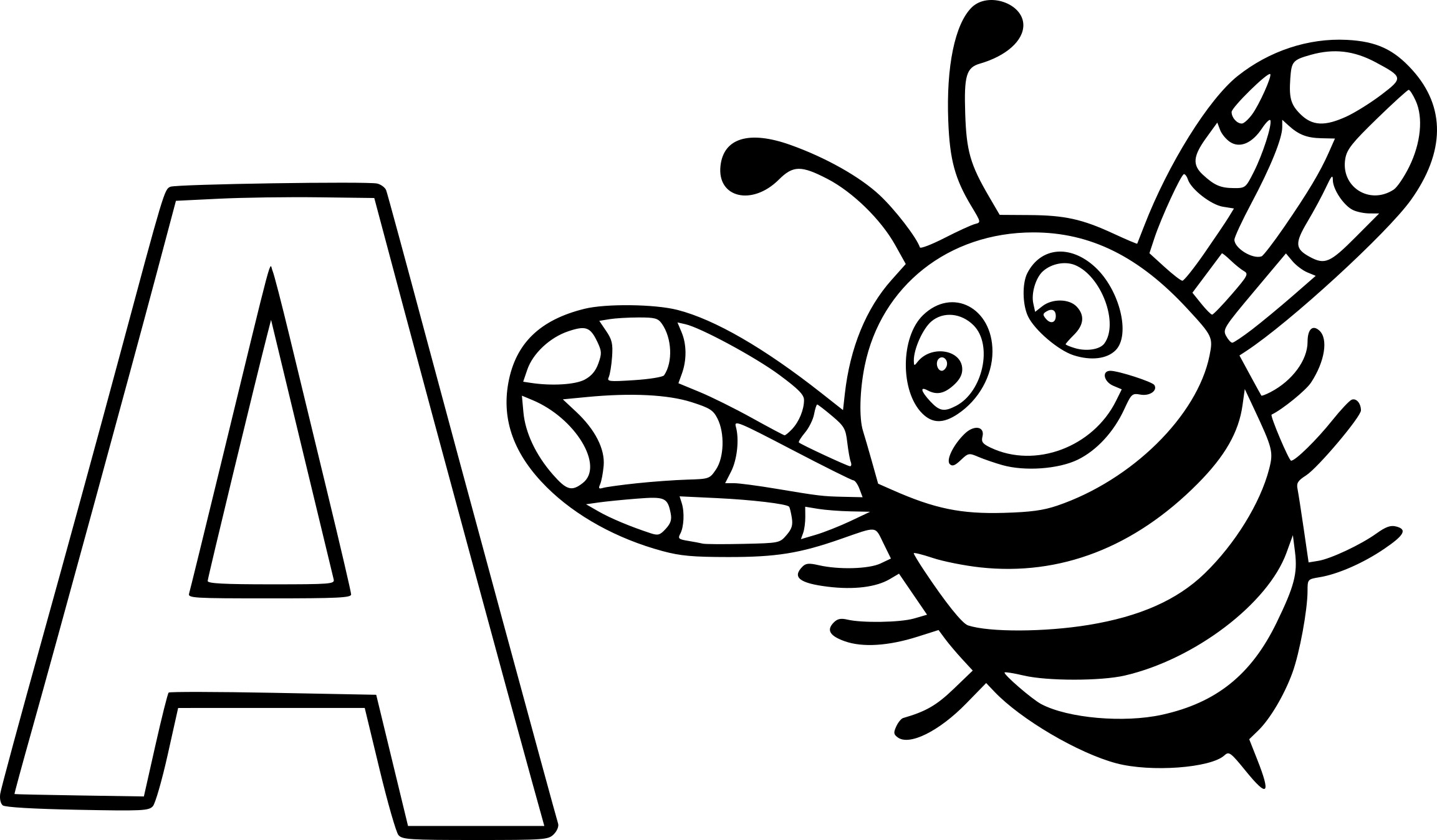 Coloriage Lettre A Pour Abeille - Abeille à imprimer