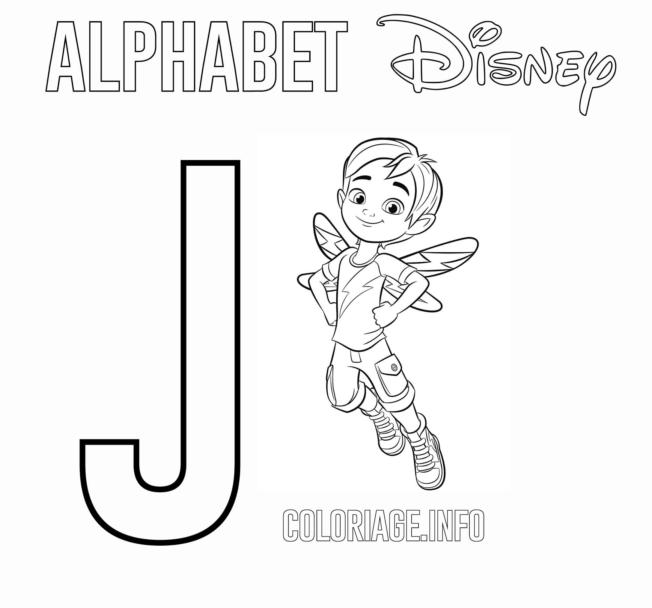 Coloriage Lettre J Pour Jasper - Alphabet disney à imprimer