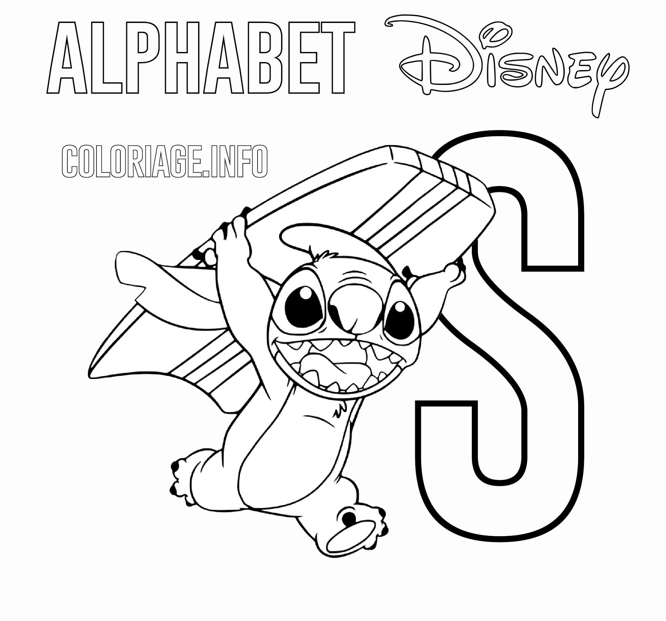 Coloriage Lettre S Pour Stitch - Alphabet disney à imprimer