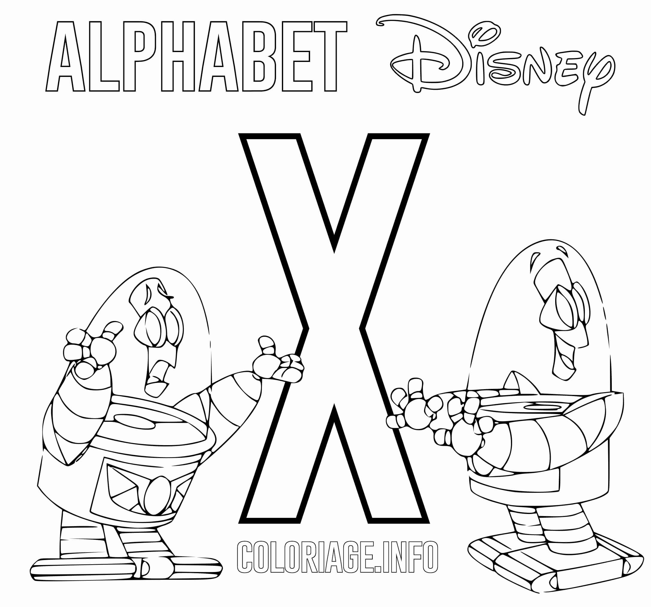 Coloriage Lettre X Pour Xr Buzz Lightyear Star Command De Toy Story - Alphabet disney à imprimer