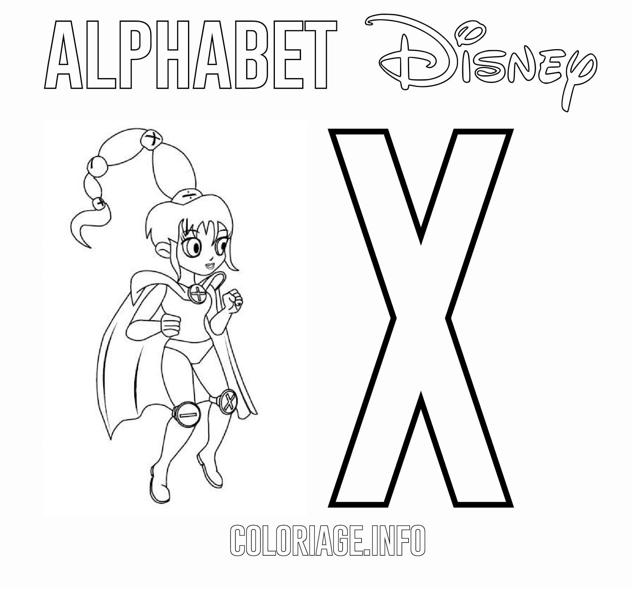 Coloriage Lettre X Pour Xandra De Legend Of The Three Caballeros - Alphabet disney à imprimer