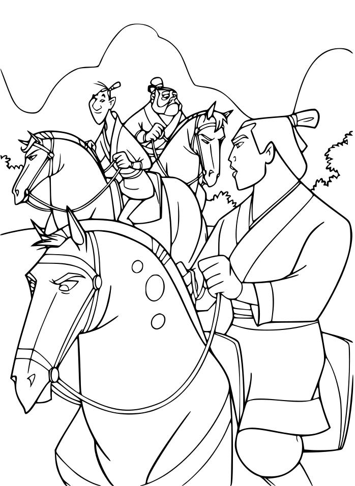 Coloriage Li Shang Fils Du General Li - Mulan à imprimer