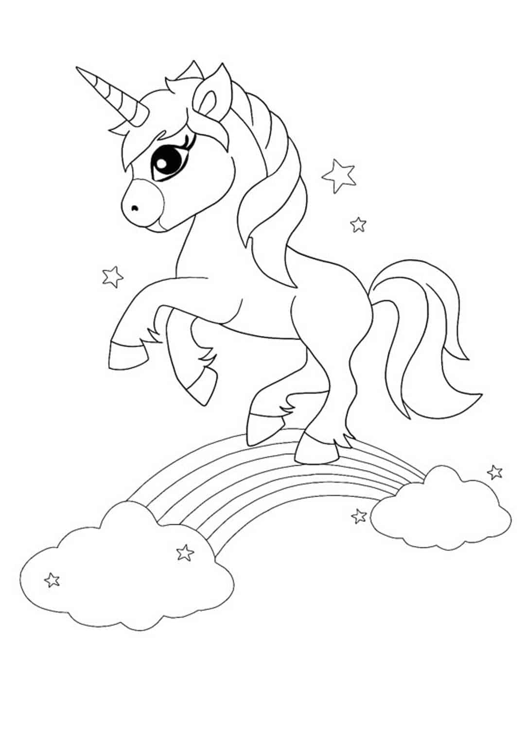 Coloriage Licorne Magique Et Arc En Ciel - Licorne à imprimer