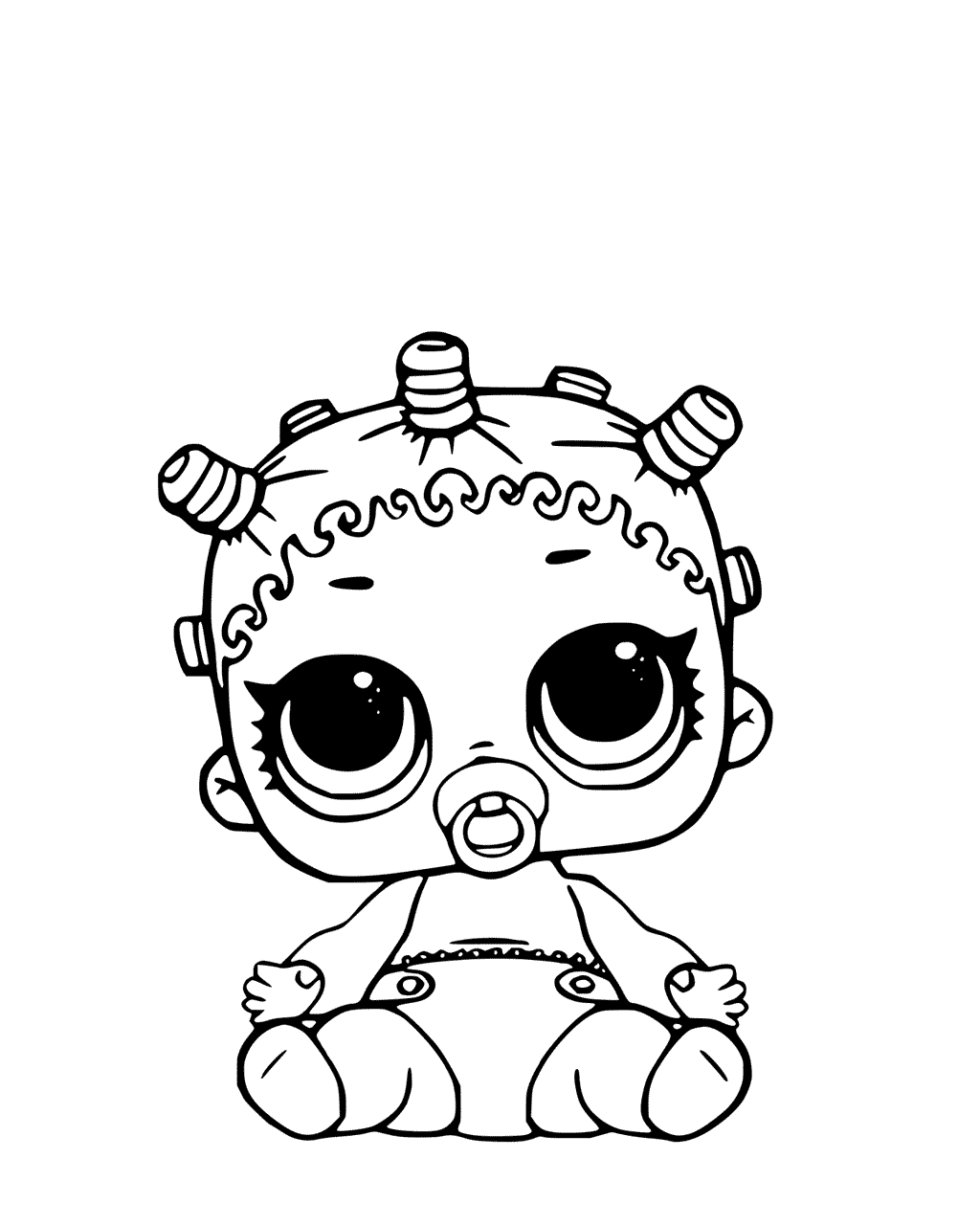 Coloriage Lil Roller Sk8ter Page Lol Doll - Poupée LOL Surprise Hair Goals à imprimer