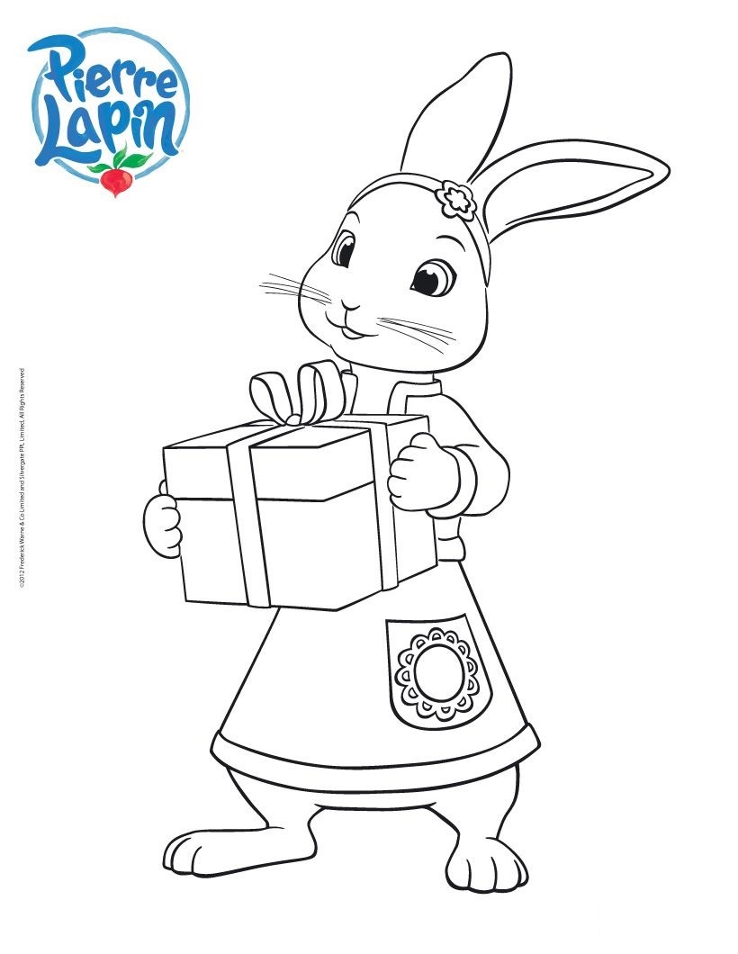 Coloriage Lily Ami Du Lapin Charismatique Pierre - Pierre lapin à imprimer
