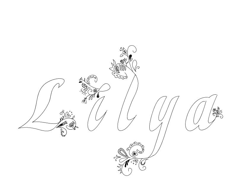Coloriage Lilya - Prénom à imprimer