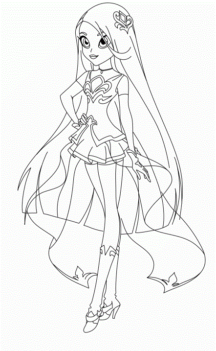 Coloriage Lina Lolirock Star Princesse - Lolirock à imprimer