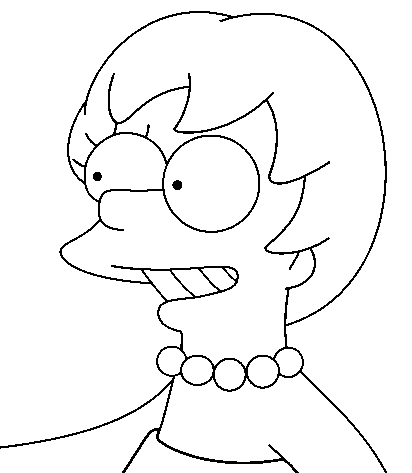 Coloriage Lisa Avec Une Nouvelle Coupe De Cheveux - Simpson à imprimer