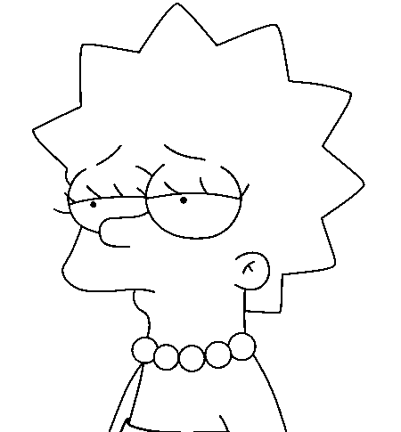 Coloriage Lisa Est Fatiguee - Simpson à imprimer