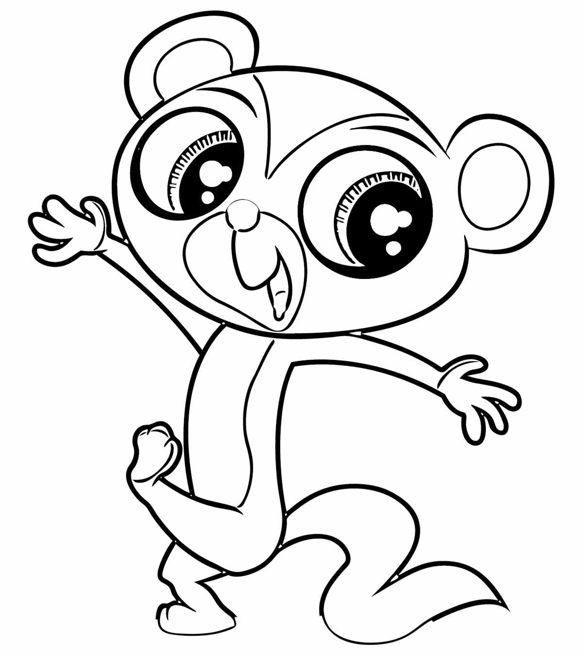 Coloriage Littlest Pet Shop Singe - Petshop à imprimer
