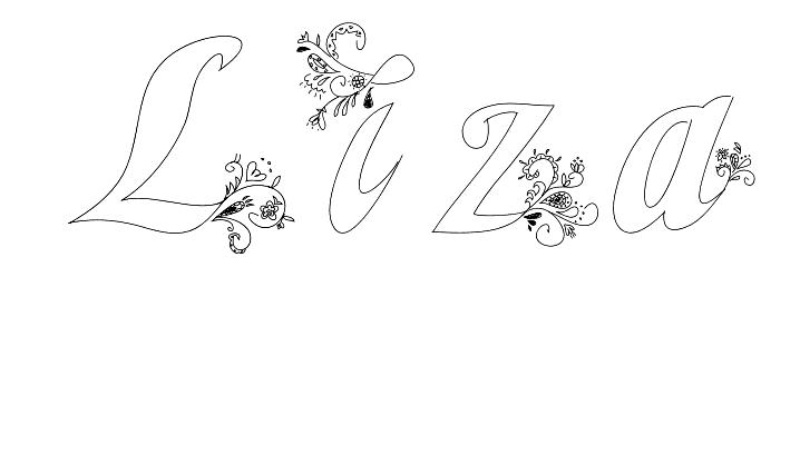 Coloriage Liza - Prénom à imprimer