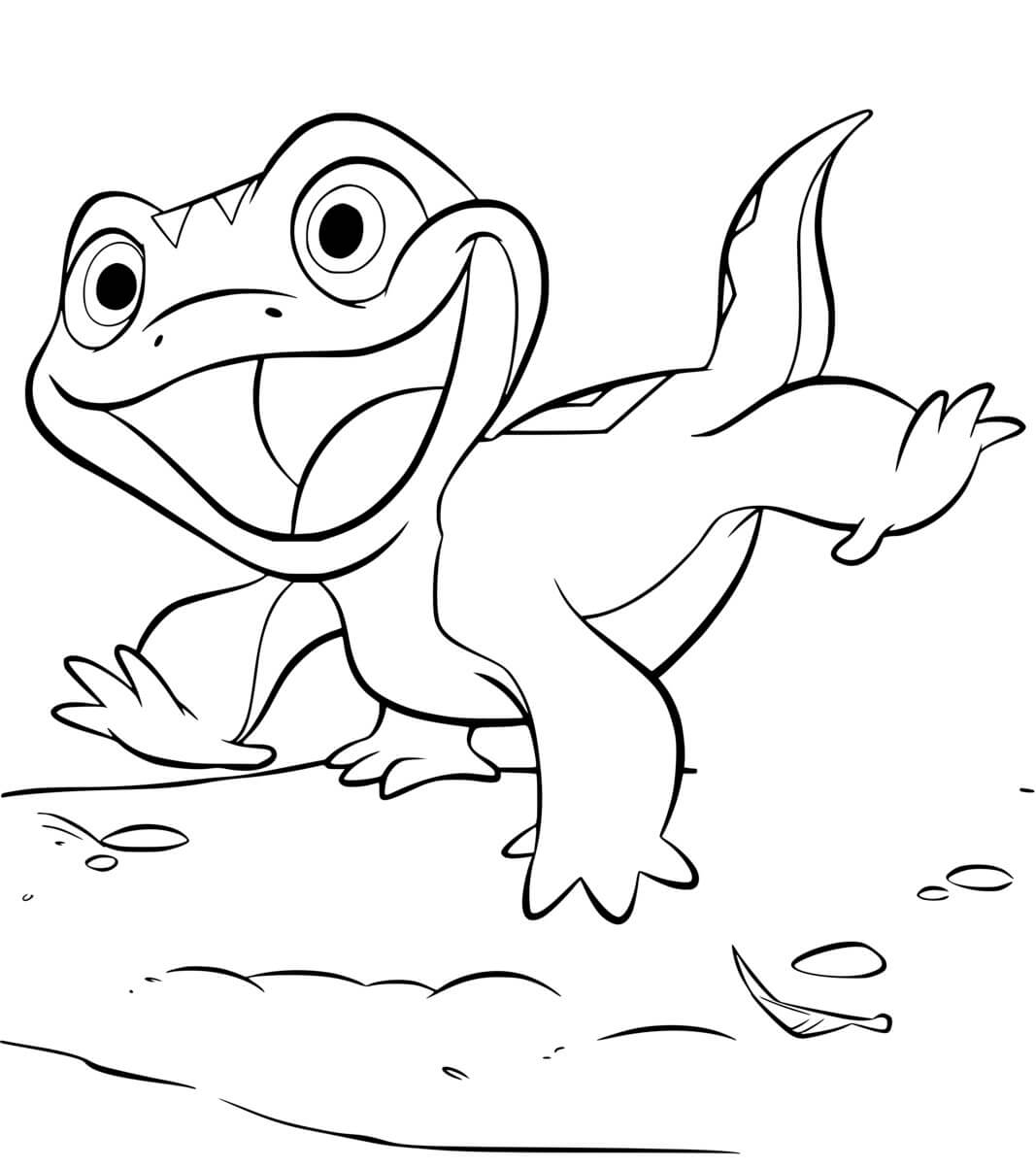 Coloriage Bruni le lézard de glace De la Reine des Neiges 2 - La Reine des neiges 2 à imprimer