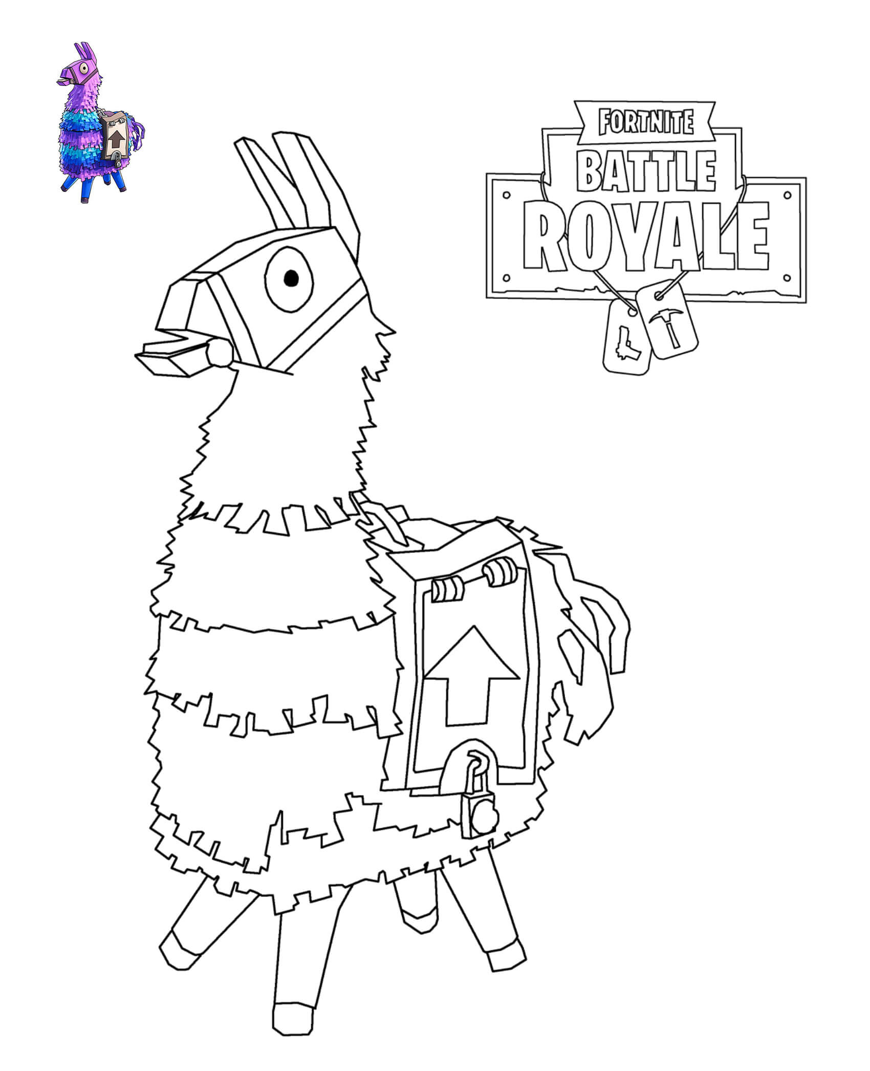 Coloriage Llama Fortnite - Fortnite à imprimer