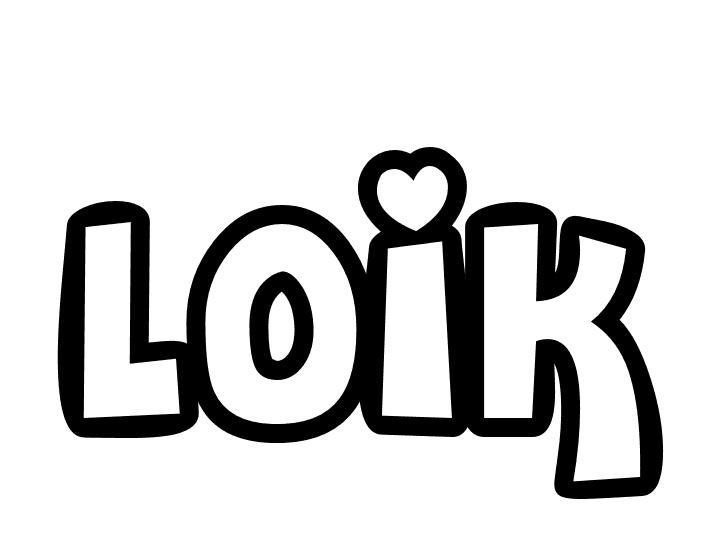 Coloriage Loik - Prénom à imprimer