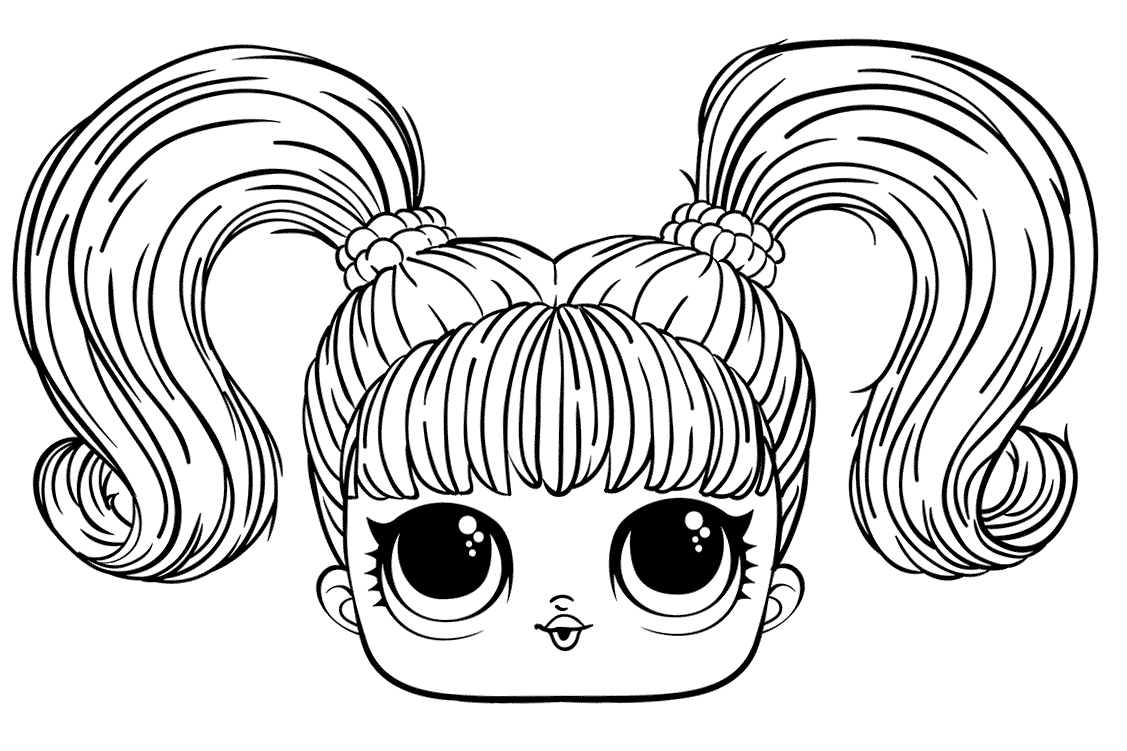 Coloriage Lol Doll Face Long Hair - Poupée LOL Surprise Hair Goals à imprimer