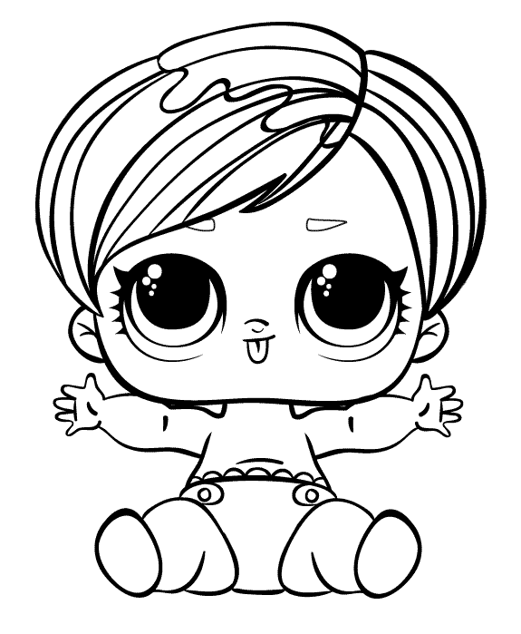 Coloriage Lol Lil Sister - Poupée LOL Surprise Hair Goals à imprimer