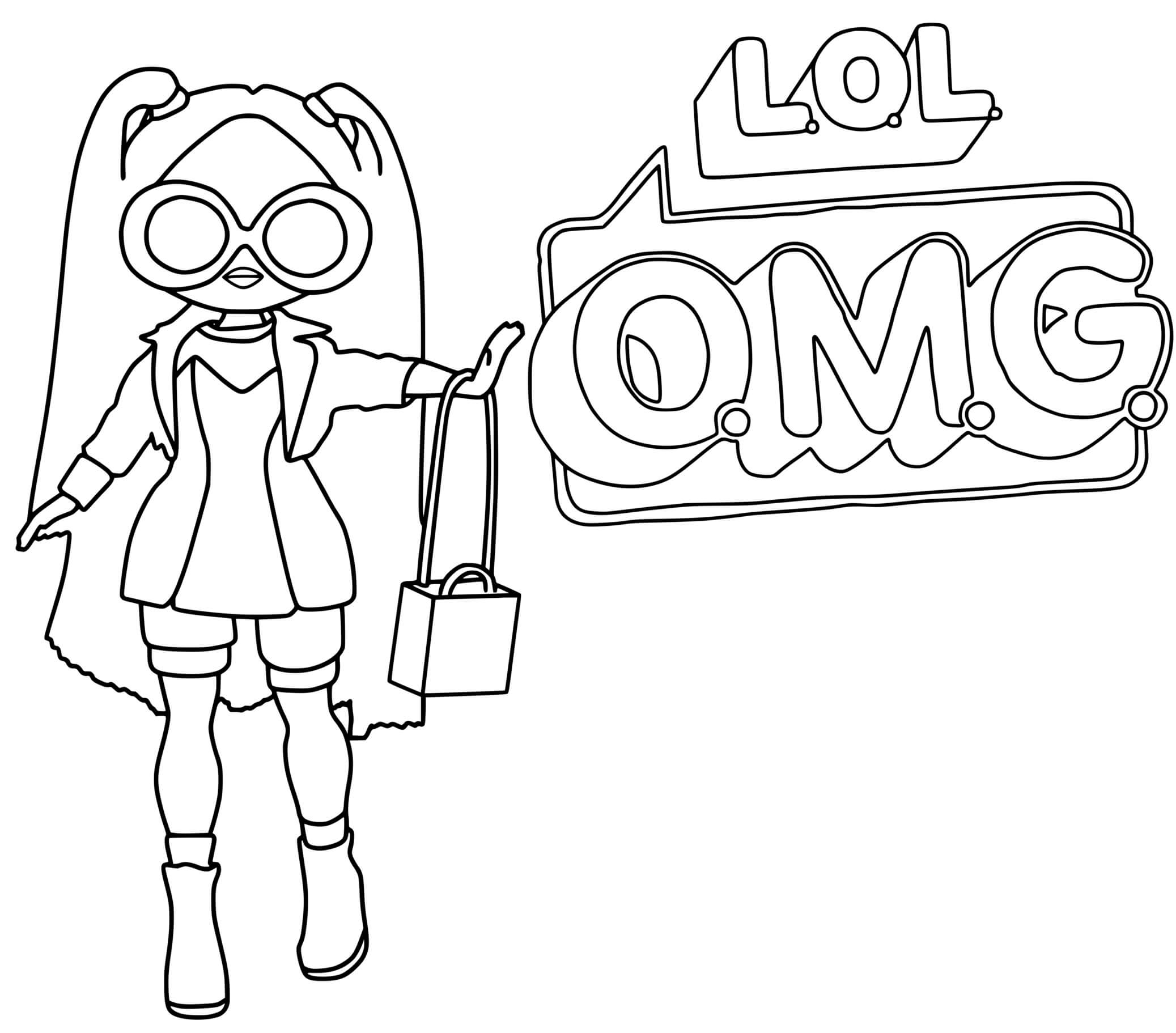 Coloriage Lol Omg Logo Alt Grrrl Girl - Poupée LOL Surprise Hair Goals à imprimer