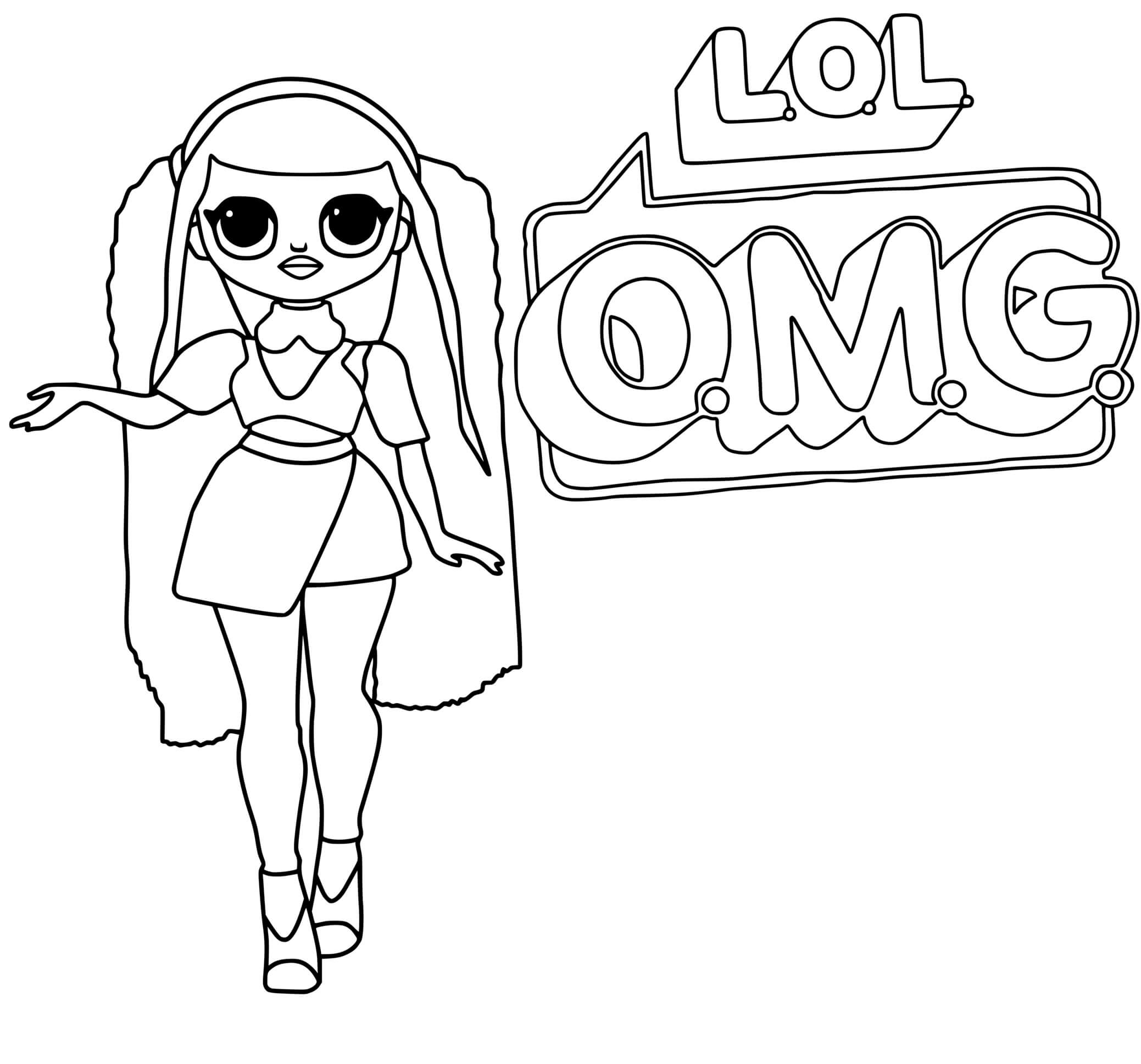 Coloriage Lol Omg Logo Canylicious Girl - Poupée LOL Surprise Hair Goals à imprimer