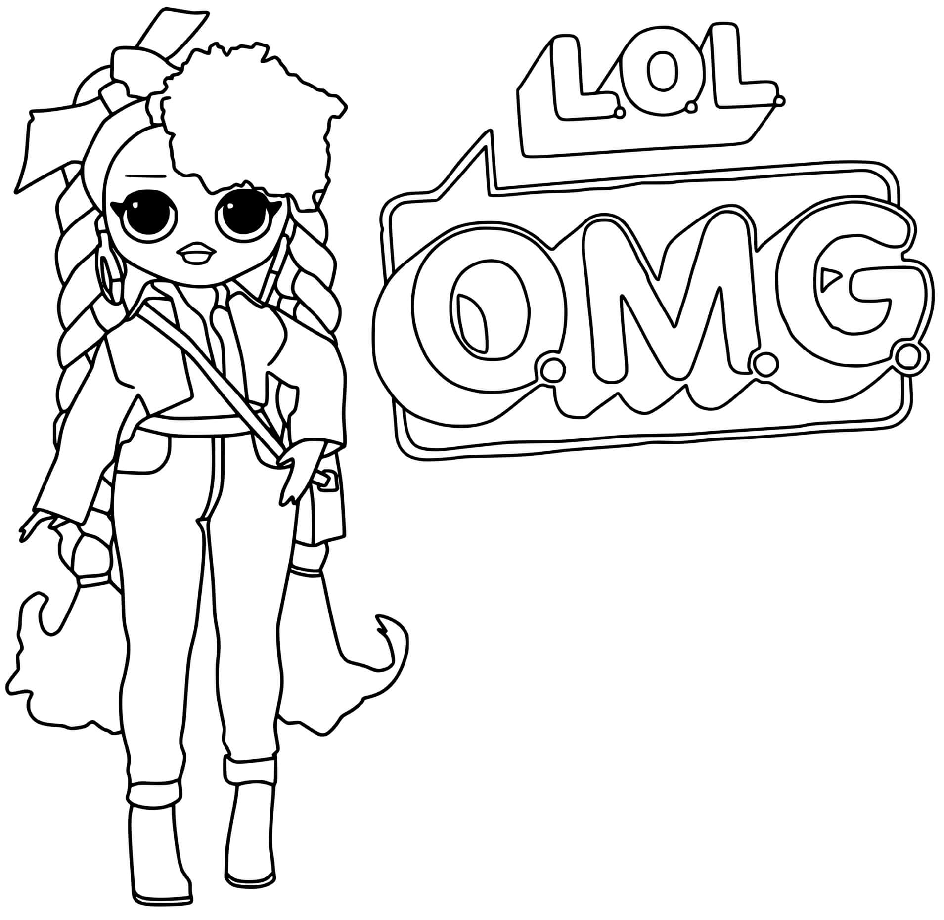 Coloriage Lol Omg Logo Chillax Girl - Poupée LOL Surprise Hair Goals à imprimer