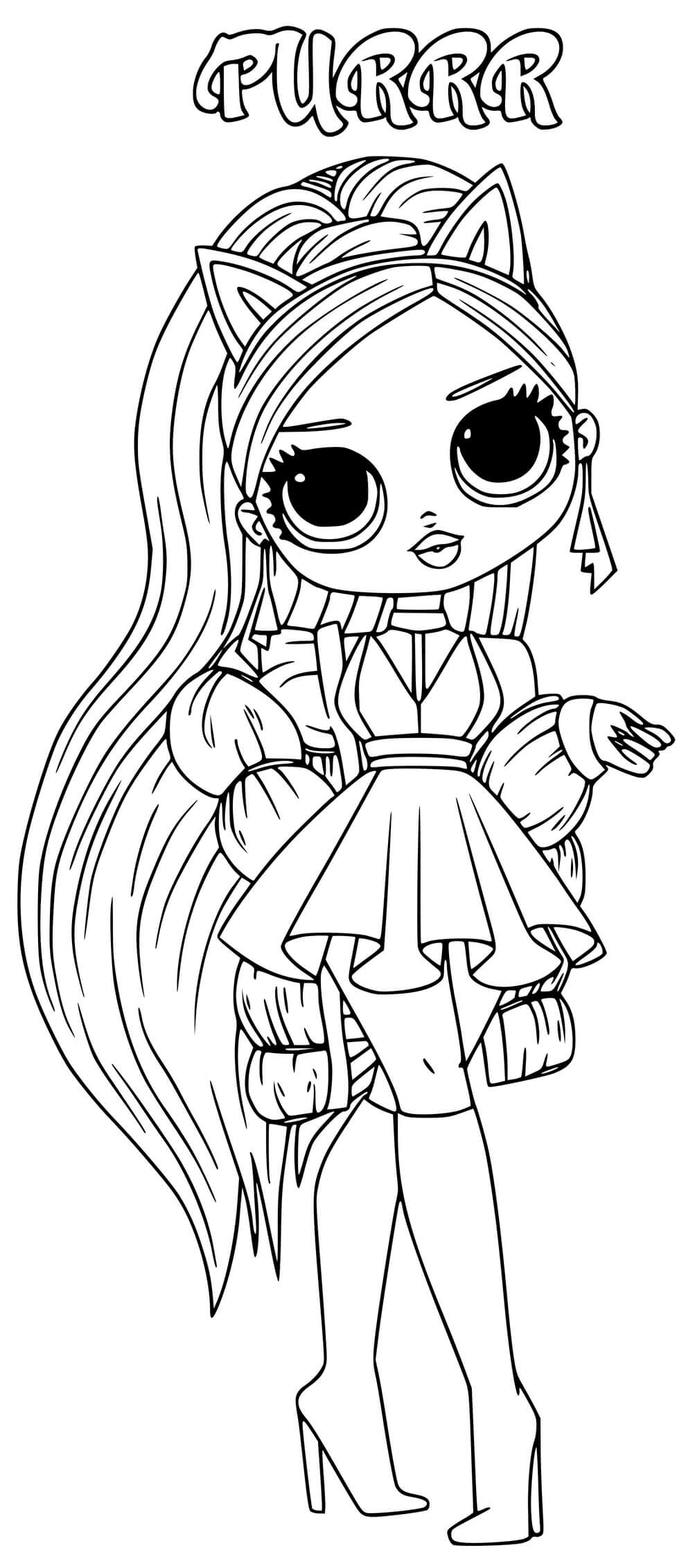 Coloriage Lol Omg Purr Baby - Poupée LOL Surprise Hair Goals à imprimer