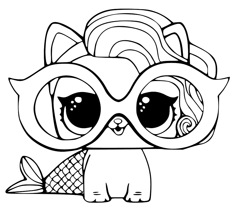 Coloriage Lol Pets Suprise Mermaid - Poupée LOL Surprise Hair Goals à imprimer