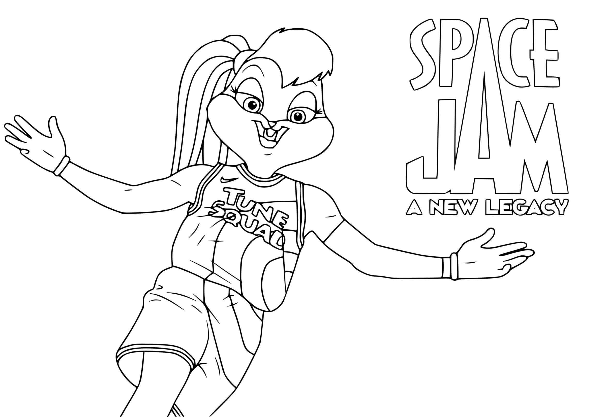 Coloriage Lola Bunny Space Jam 2 Joueuse De Basketball - Space jam à imprimer