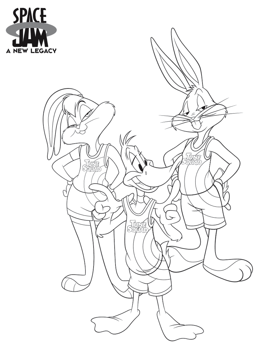 Coloriage Looney Tunes dans Space Jam 2 - Space jam à imprimer