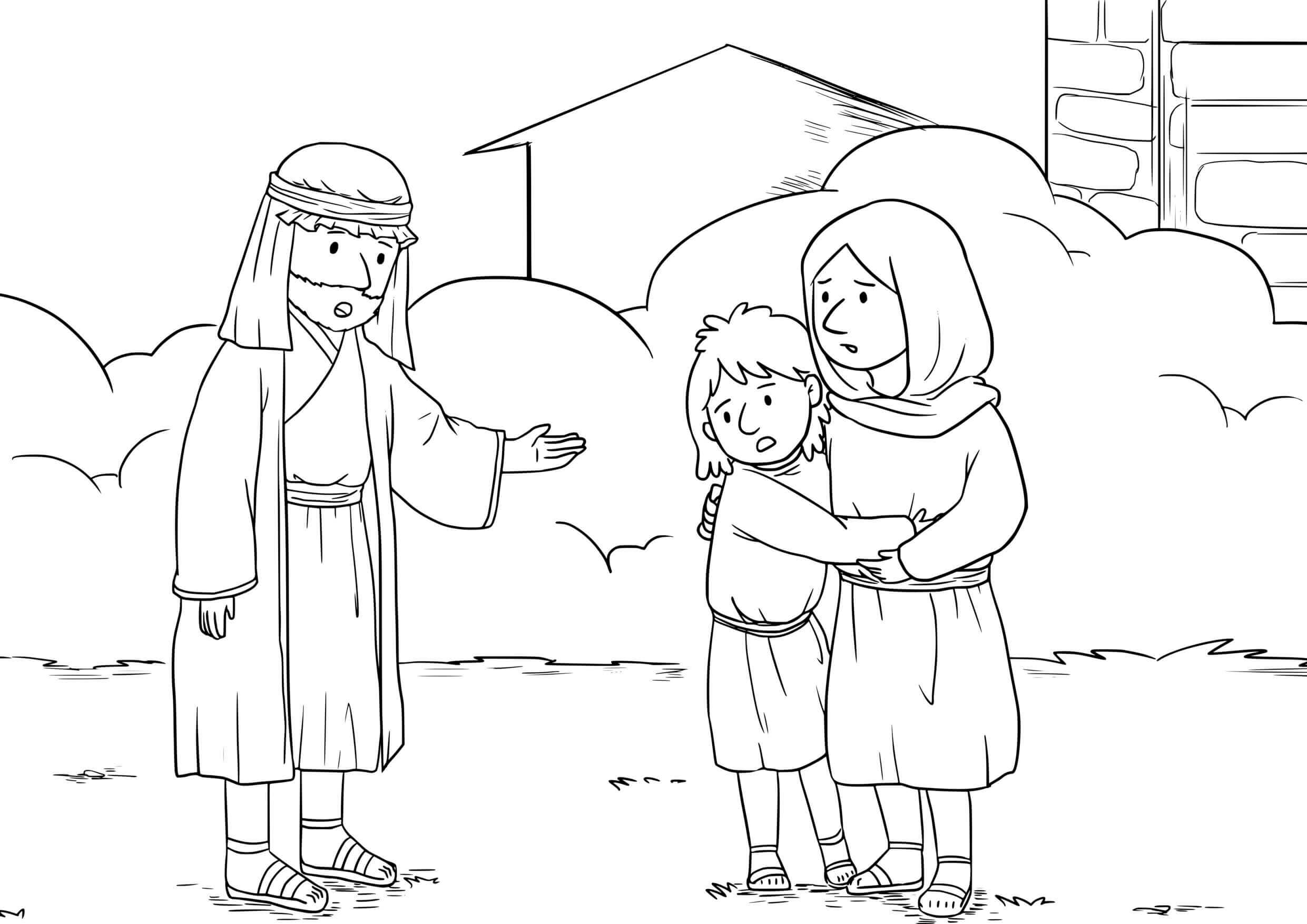 Coloriage Jésus et ses disciples en scène spirituelle - Jésus à imprimer