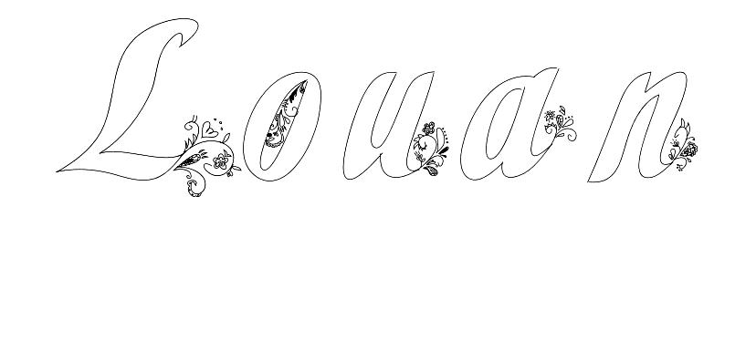Coloriage Louan - Prénom à imprimer