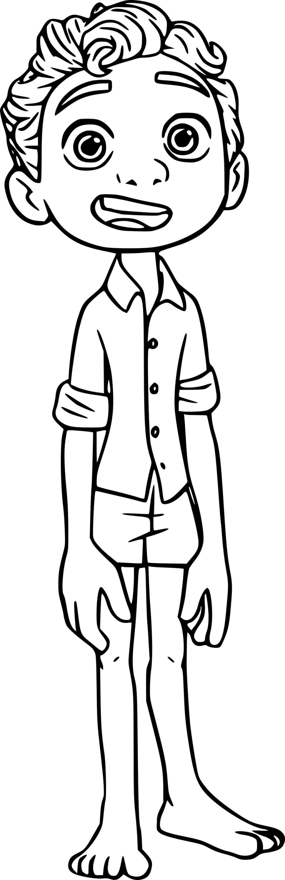 Coloriage Luca Paguro Human - Luca de Disney Pixar à imprimer