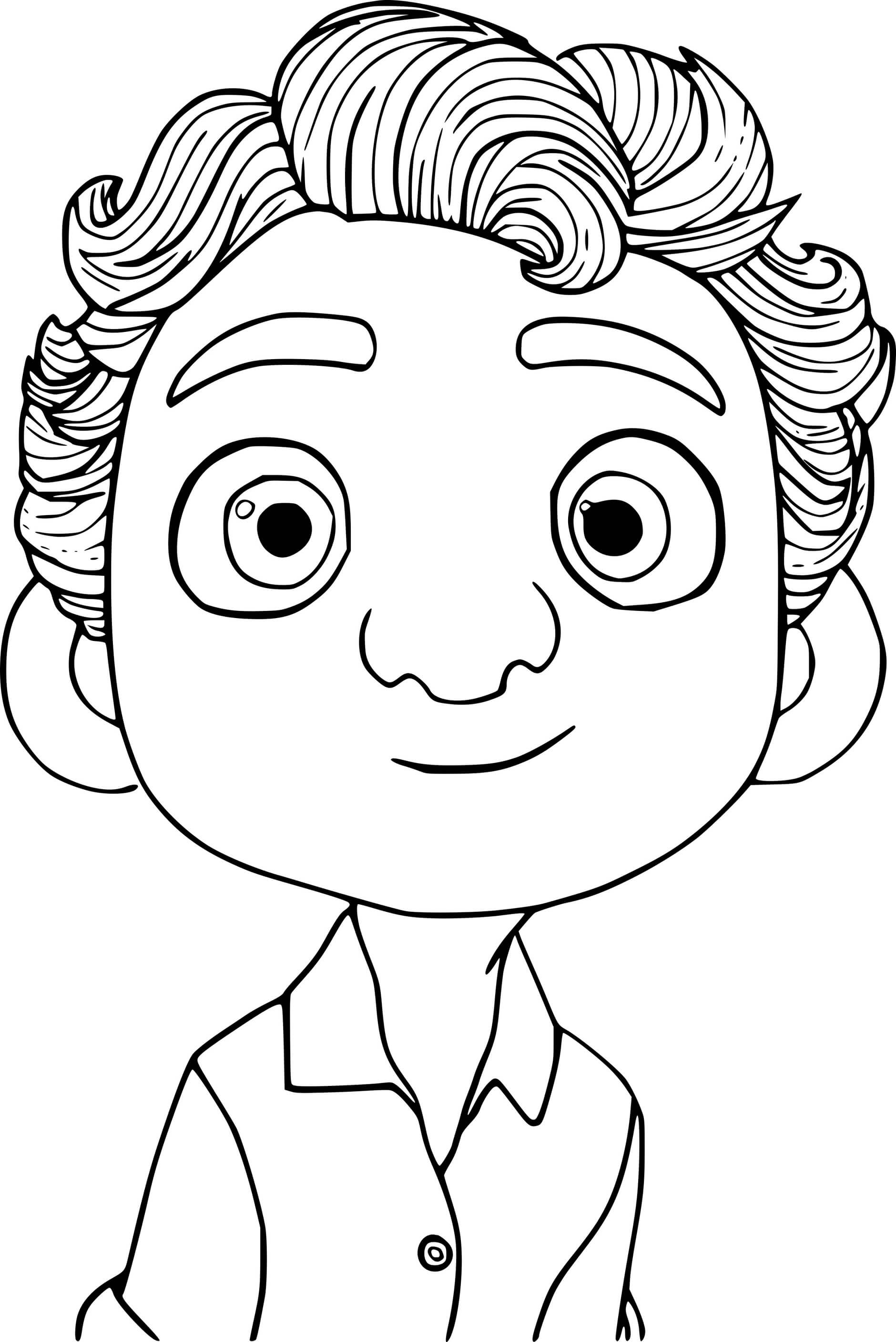 Coloriage Luca sourit avec tendresse - Luca de Disney Pixar à imprimer