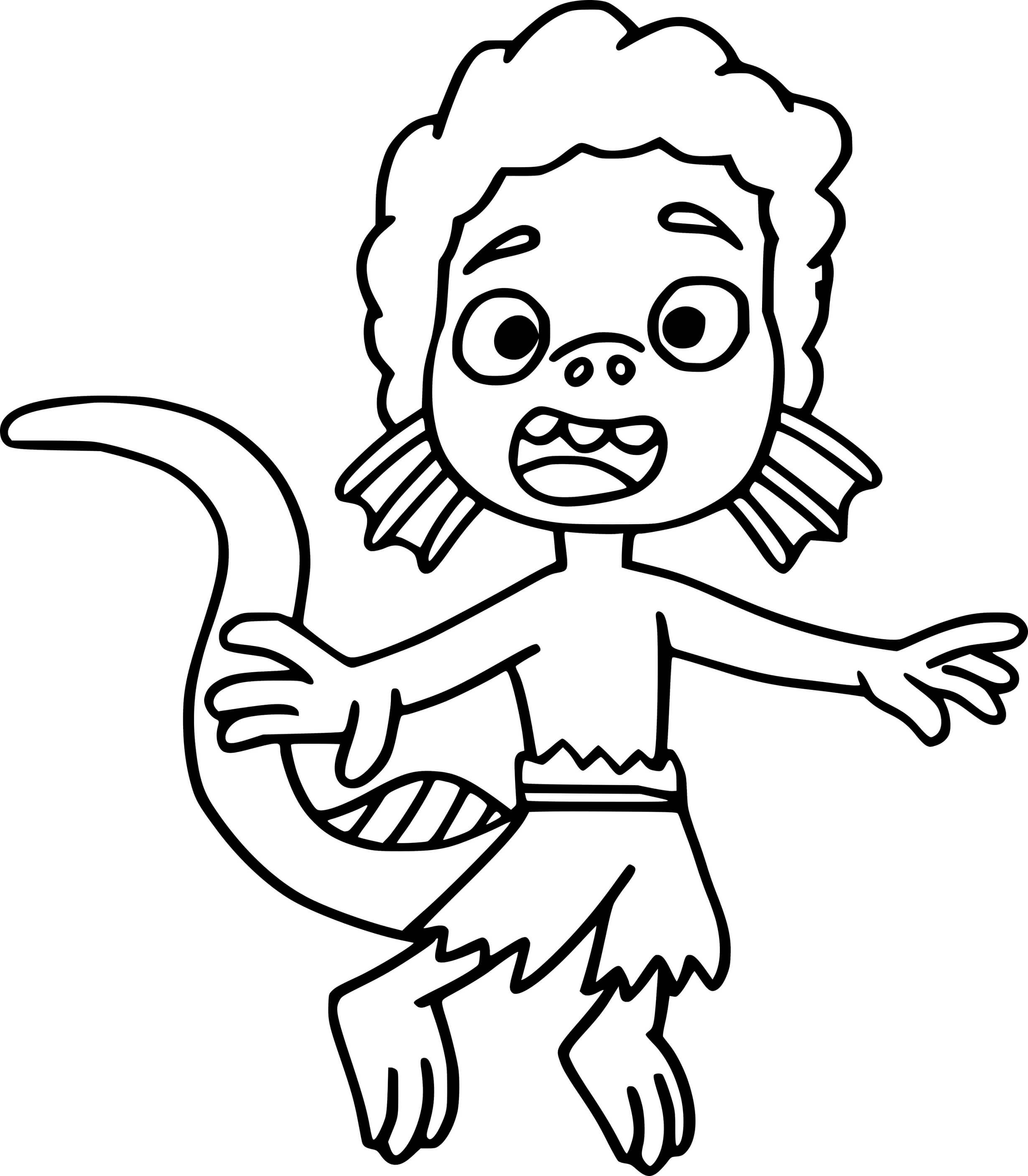 Coloriage Luca Monstre Marin - Luca de Disney Pixar à imprimer