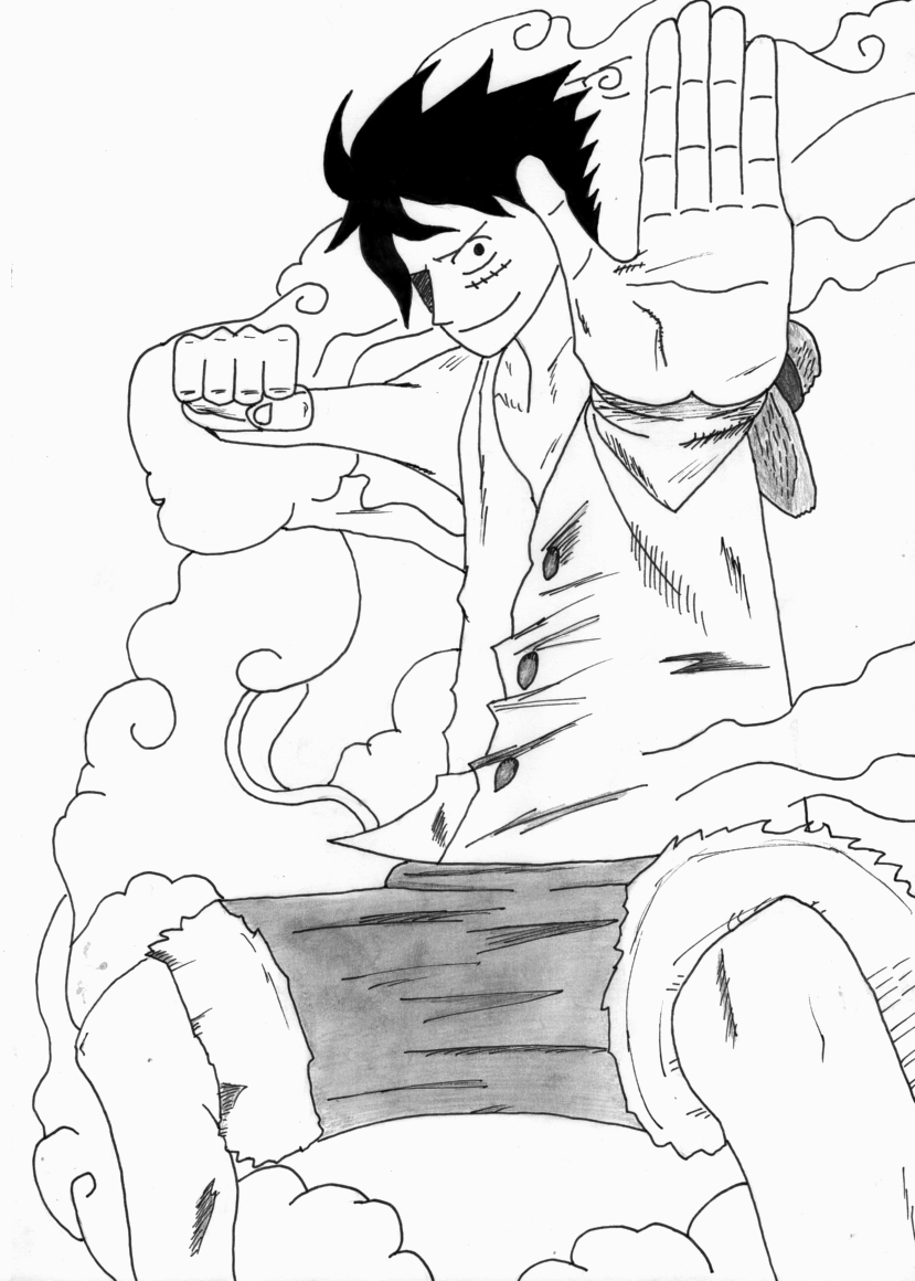 Coloriage Luffy Gear 2 Onepiece - One piece à imprimer