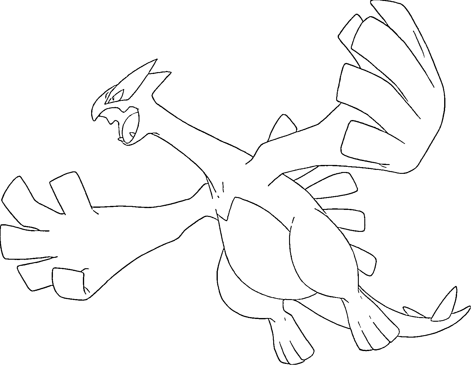 Coloriage Lugia Génération 2 - Pokémon légendaire à imprimer